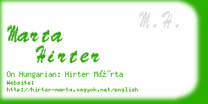 marta hirter business card